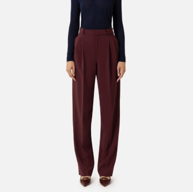 Elisabetta franchi pantalone in crepe strecht con doppie pinces