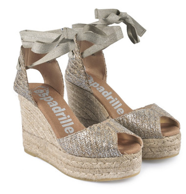 Espadrilles spuntato rafia platino