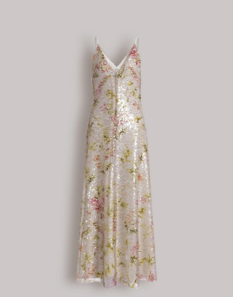 Alberta Ferretti abito paillettes stampata 100% pl