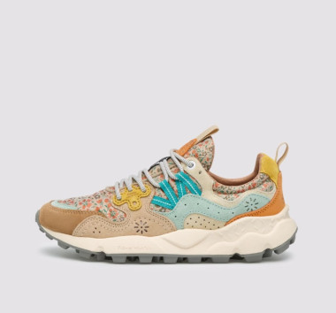 Flower Mountain sneaker suede/nylon leo blue/orange/fantasia fiori
