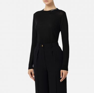 Elisabetta franchi maglia con logo in contrasto