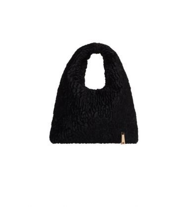 La Milanesa borsa hobo donna in eco-pelliccia effetto astrakan