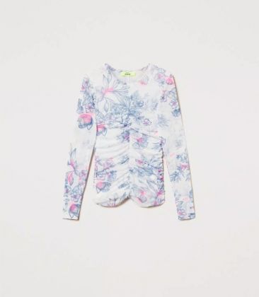 Actitude twinset t-shirt in tulle manica lunga
