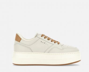 Hogan pelle avorio retro e lacci cammello