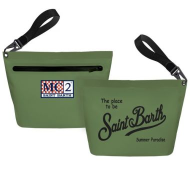 Saint barth pochette rigida verde militare