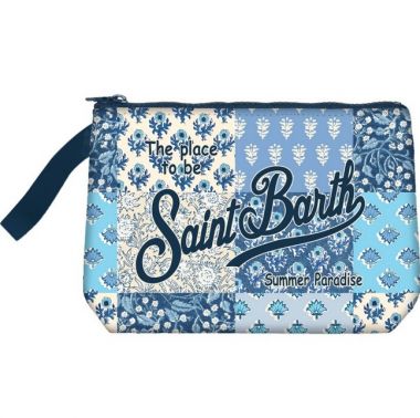 Saint barth pochette grande fantasia blu