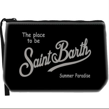 Saint barth pochette in scuba nera+ st barth lilla