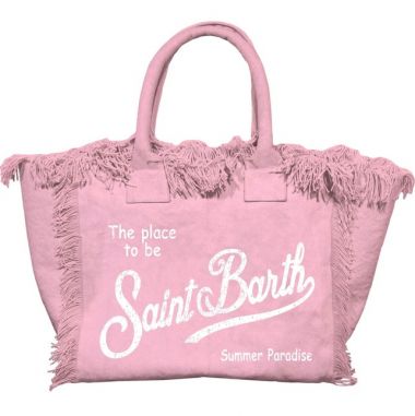 Saint barth borsa media in canvas rosa