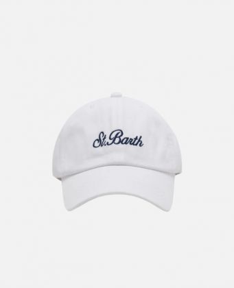 Saint barth cappello con visiera bianco logo blu