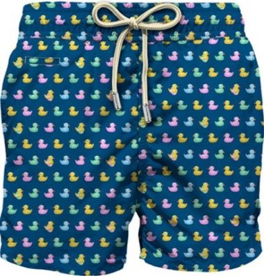 Saint barth costume boxer fondo blu papere multicolor
