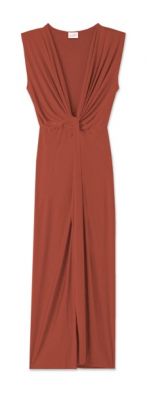 Saint barth abito lungo rosso mattone