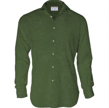 Saint barth camicia lino verde militare