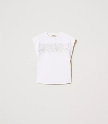Twinset abbigliamento t-shirt manica corta con ricamo