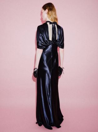 Alberta Ferretti abito lungo shiny satin 100% viscosa