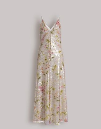 Alberta Ferretti abito paillettes stampata 100% pl