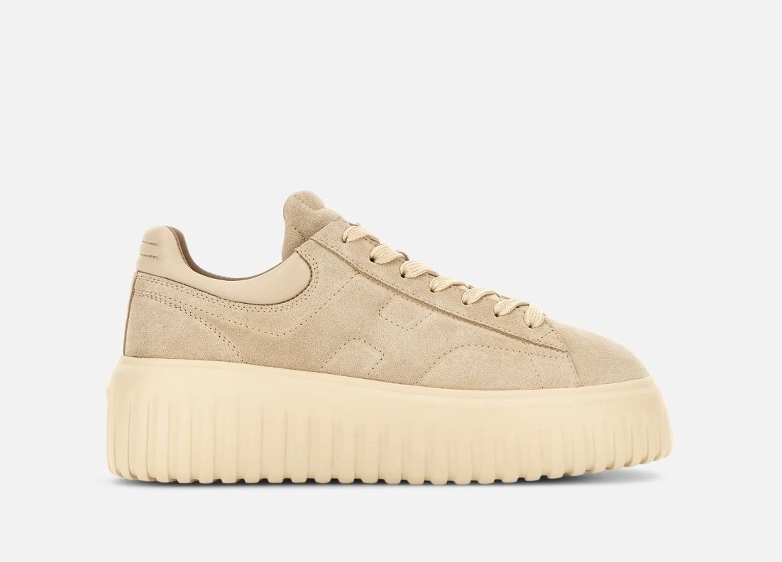Hogan sneakers hogan h-stripes camoscio beige