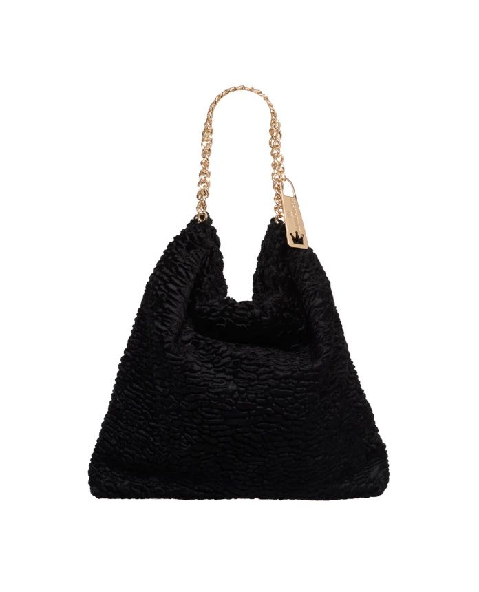 La Milanesa borsa a sacchetto donna in eco-pelliccia effetto